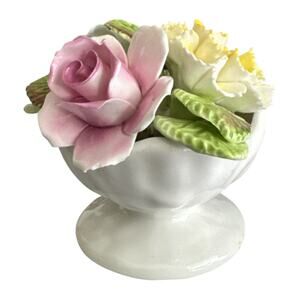 Vintage Royale Stratford Hand Made Bone China Miniature Floral Bowl